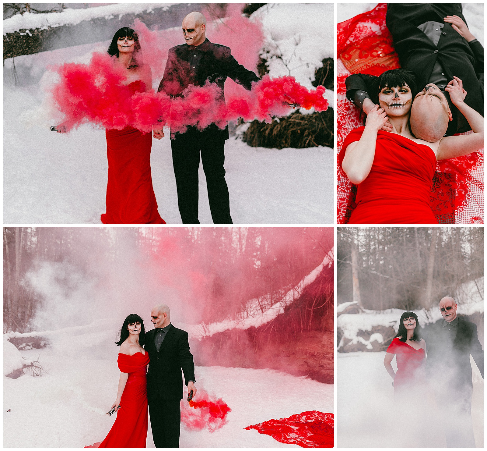 Spooky Valentine's Day Photoshoot Smoke Bombs 
