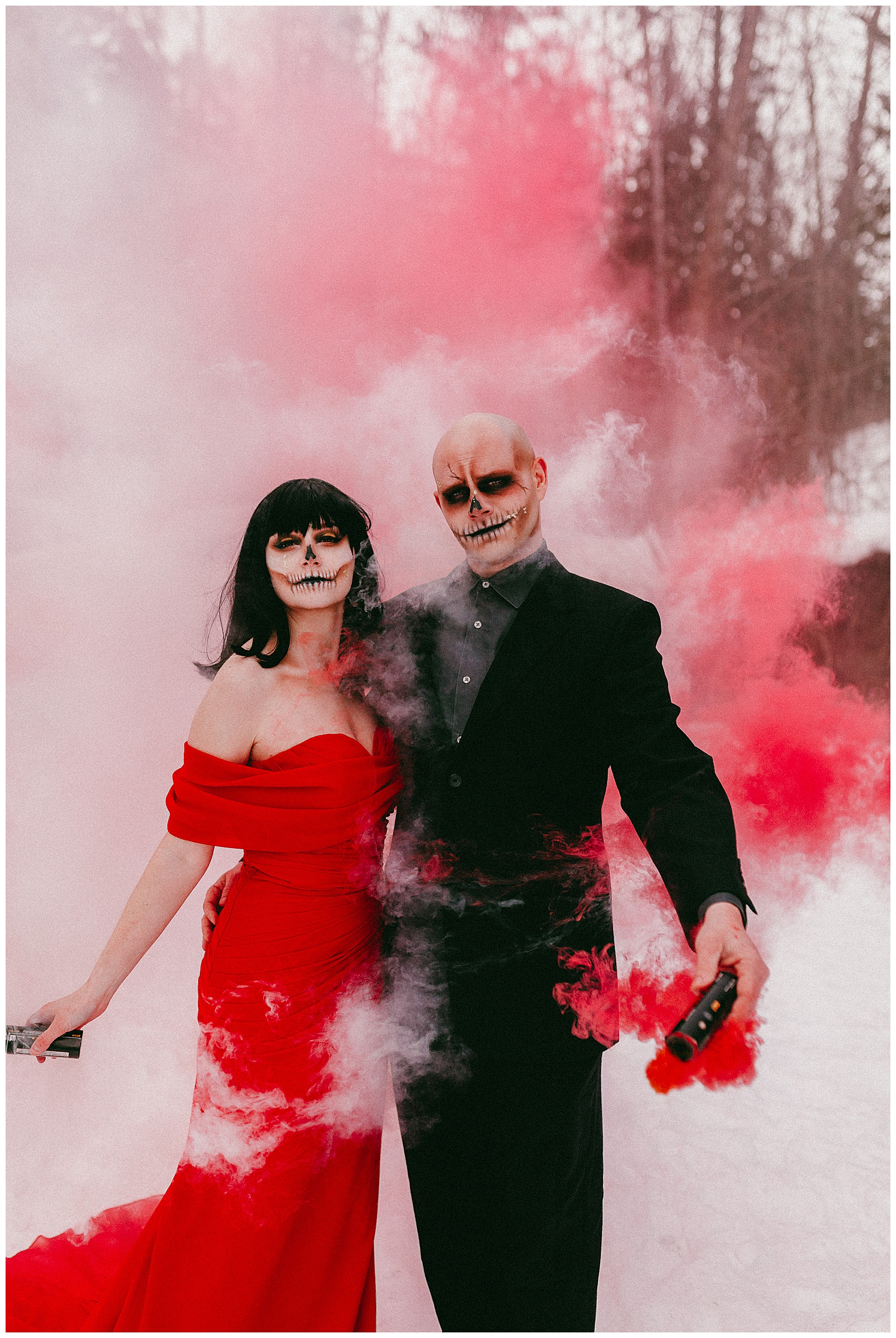Spooky Valentine's Day Photoshoot Smoke Bombs