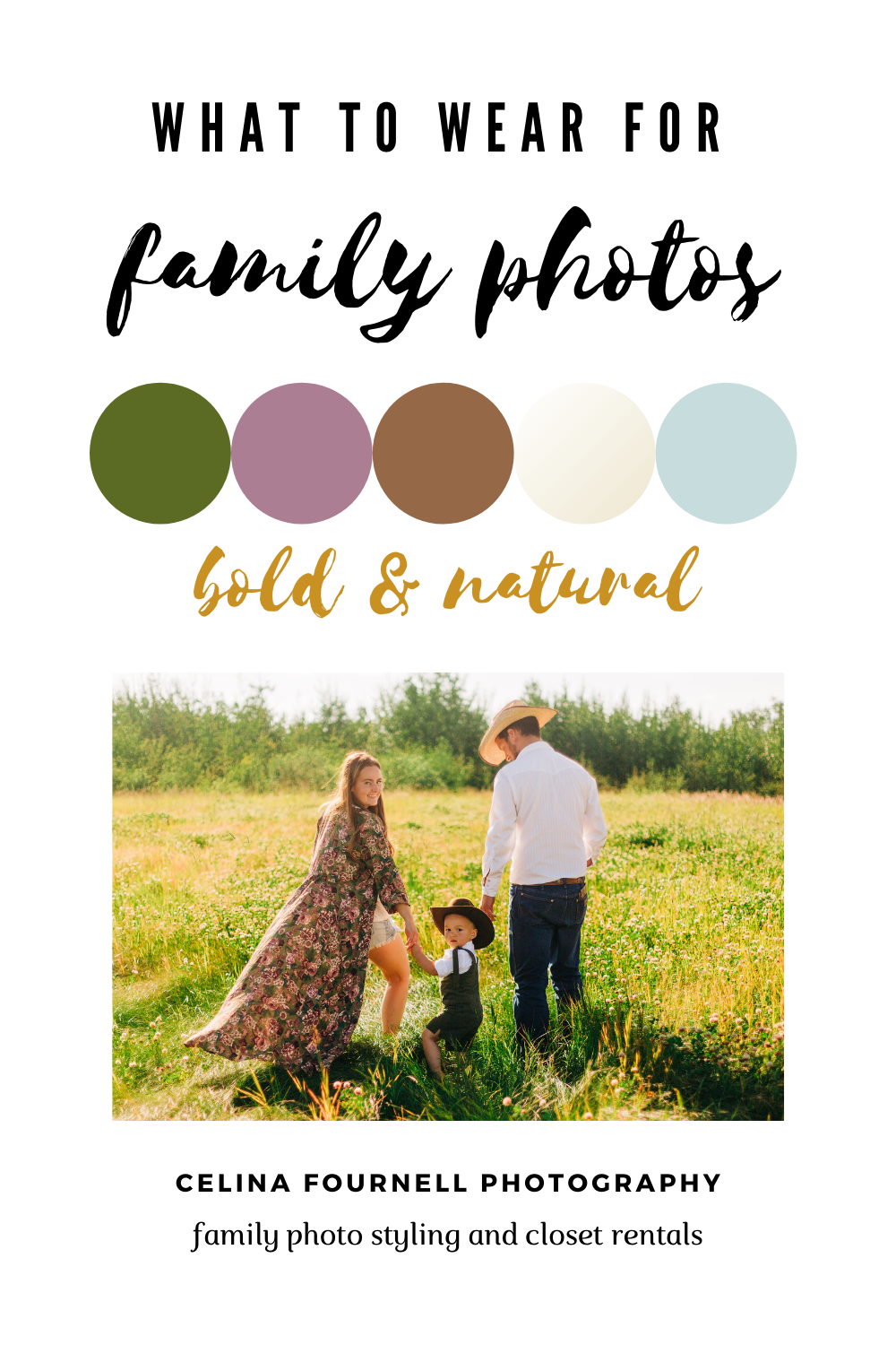What to wear for family photos - bold and neutral