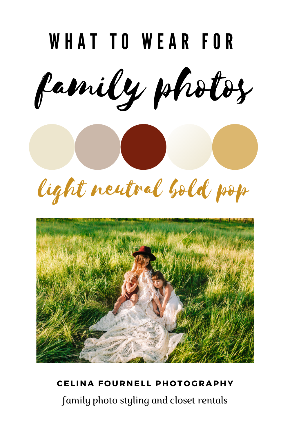 What to wear for family photos - light neutral bold pop
