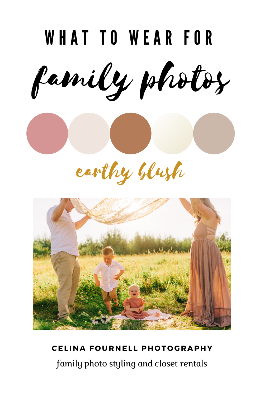 What to wear for family photos earthy blush