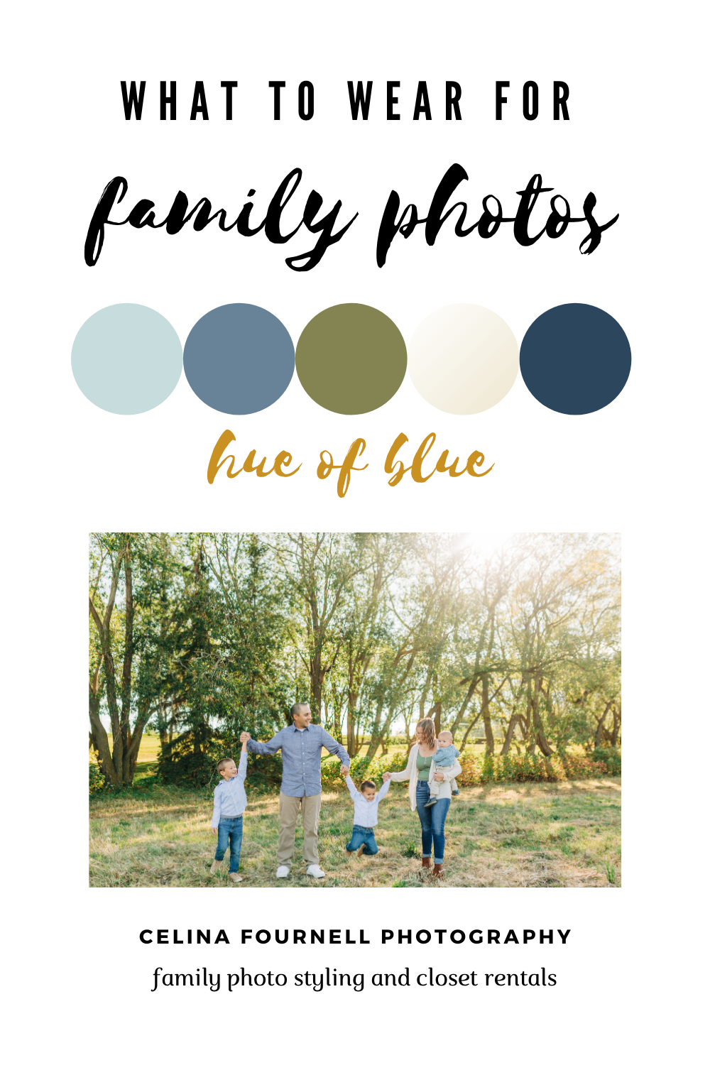 What to wear for family photos hue of blue